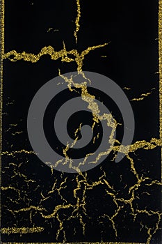 Abstract motive on black painted tile. Beautiful painted Surface design banners.