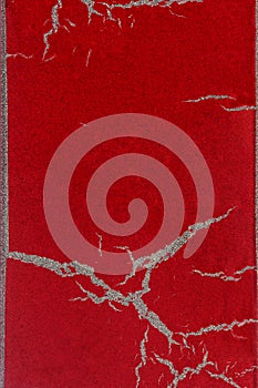 Abstract motive on red painted tile. Beautiful painted Surface design banners.