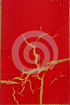 Abstract motive on red painted tile. Beautiful painted Surface design banners.