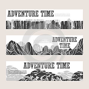 Abstract mountain horizontal banners set