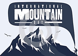 Abstract mountain and letter silhouette for International Mountain Day