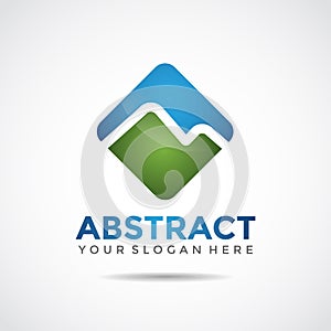 Abstract Mountain logo template. Vector Illustrator eps.10