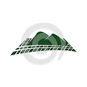 Abstract mountain logo vector nature or outdoor landscape silhouette