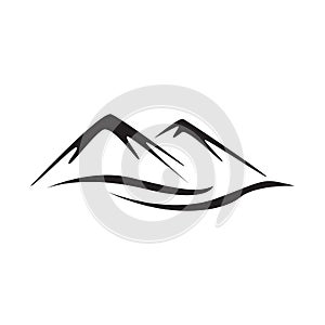 Abstract mountain logo vector nature or outdoor landscape silhouette