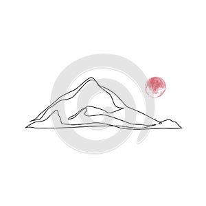 Abstract mountain range landscape, flat scenery background