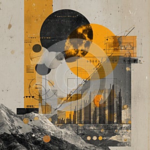 abstract mountains data collage art