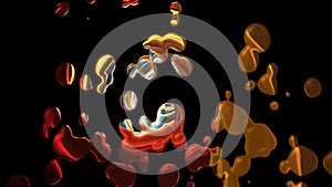 Abstract moving movement futuristic reflection bubbles
