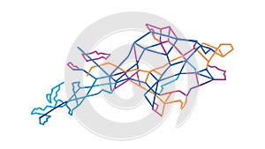 Abstract Multi-Color Geometric Network Structure, vector design Generative AI