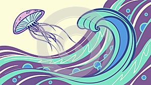 Abstract Multi-Color Wavy Lines Pattern, vector design Generative AI