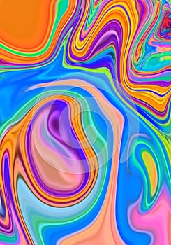 Abstract multi-colored 3d paint waves background .