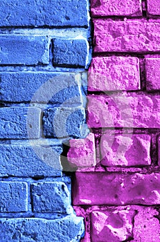 Abstract multi-colored brick wall
