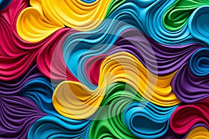 Abstract multi-colored dynamic pattern creating contrast and rhythm in the background