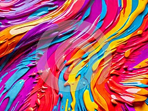 Abstract Multi Colored Paint with Swirls