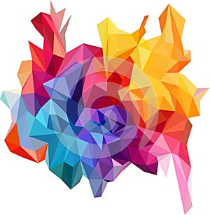 Abstract multi colorful art polygon modelling icon