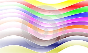 Abstract Multi Colors Curved Strips Vector Design.