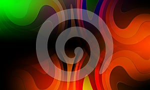 Abstract Multi colors wave and Curved background, 3D rendering.