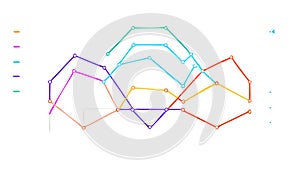 Abstract Multi-Line Graph - Dynamic Data Trends, vector design Generative AI