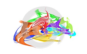 Abstract multiacrylic composition, neurographic drawing imitation. Multicolor Neuro art-design. Vector backdrop texture splashes,