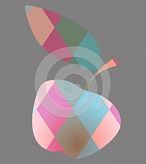 Abstract multicolor apple. Vector illustration, polygonal design