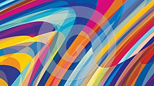 Abstract multicolor artistic background with curved stripes. CMYK colors