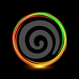 Abstract multicolor circle line of light with a transparent background, isolated and easy to edit. Vector Illustration