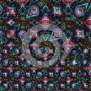 Abstract multicolor digital fractal pattern. Futuristic background for design