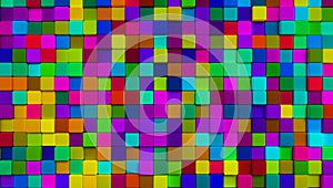 abstract multicolor displaced cubes background