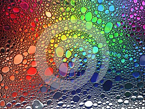 Abstract multicolor water oil soap bubbles mixed texture