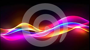 Abstract multicolor wavy line of light, neon glowing lines, magic energy space light concept, abstract background wallpaper design