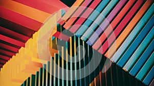 Abstract multicolored background formed by straight and sinuous lines