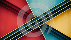 Abstract multicolored background formed by straight and sinuous lines