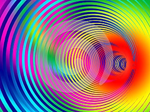 Abstract multicolored background with spiral tunnel. Illustration