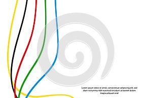 Abstract multicolored background. Vector graphics for design. lines, texture. Abstract curly line with olympic color.