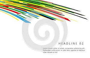 Abstract multicolored background. Vector graphics for design. Waves, texture. Abstract curly line with olympics color.