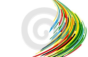 Abstract multicolored background. Vector graphics for design. Waves, texture. Abstract curly line with olympics color.