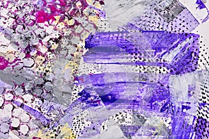 Abstract multicolored background, watercolor paint blots and stains on white paper