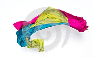 Abstract multicolored fabric in motion