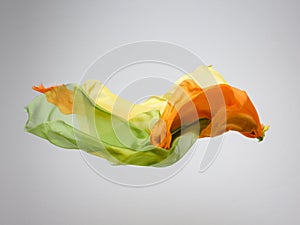 Abstract multicolored fabric in motion