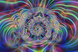 Abstract multicolored fractal neon background