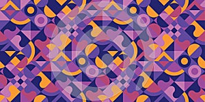 Abstract multicolored geometric seamless pattern.