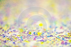 Abstract multicolored glitter background. A background with a thin focal part and a defocus part