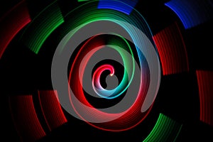 Abstract multicolored glowing in spiral pattern