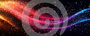Abstract multicolored gradient background with sparkling particles creating vibrant and dynamic visual effect Perfect for design
