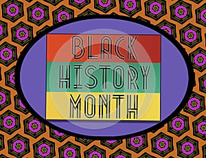 Abstract multicolored illustration with Black History Month text