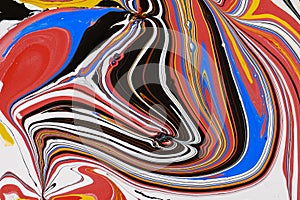 Abstract multicolored liquid solution surface