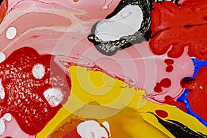 Abstract multicolored liquid solution surface