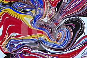 Abstract multicolored liquid solution surface