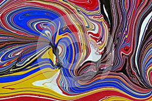 Abstract multicolored liquid solution surface