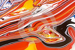 Abstract multicolored liquid solution surface