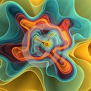 Abstract multicolored maze. Geometric art background. Design element. 3d rendering digital illustration